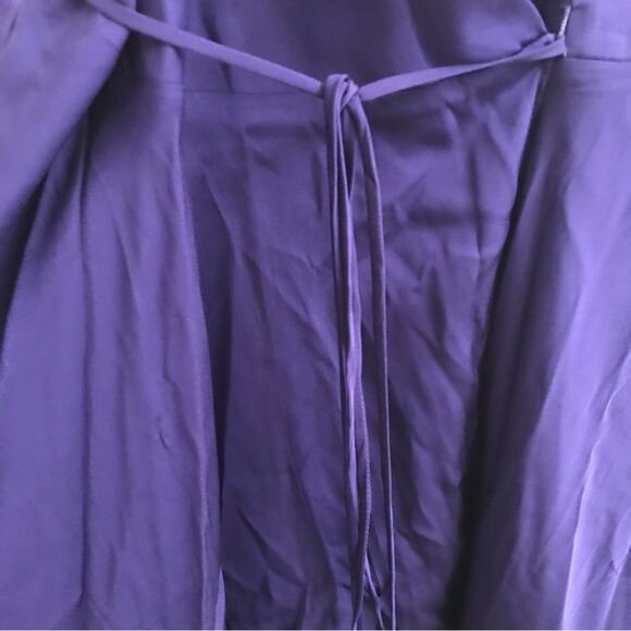 Milly Royal Blue/ Purple Midi silk Wrap Dress Size Large - Picture 5 of 6